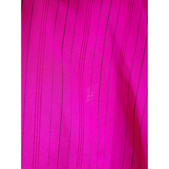 Vintage 70s Ronnie of California Pink Stripe Ruffle Puffy‎ Secretary Blouse - Picture 8 of 11